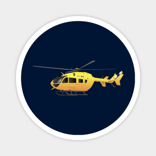 Yellow Modern Helicopter Magnet